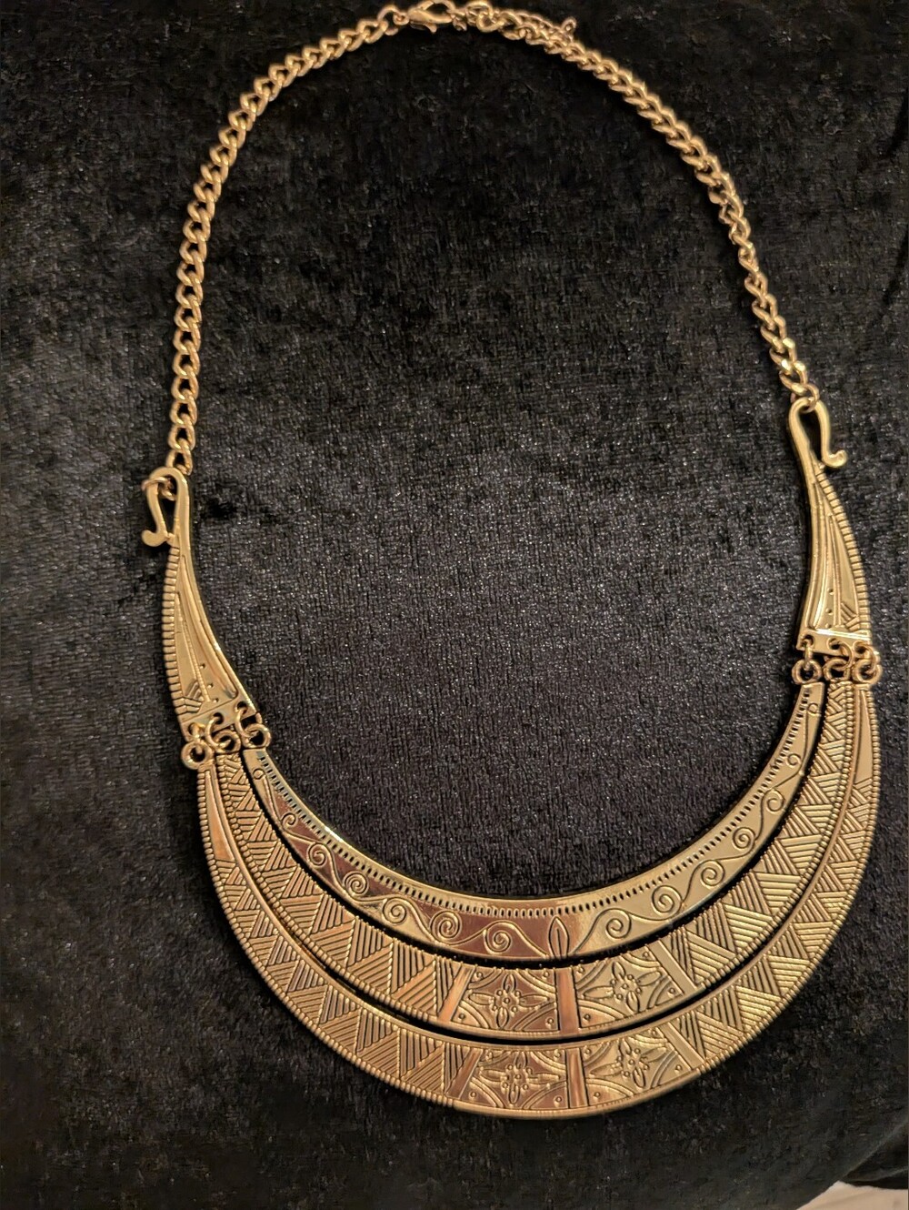 Gold-Tone Egyptian Inspired Statement Necklace